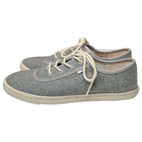 TOMS Carmel Drizzle Gray Felt Sneakers Size 8 - Picture 3 of 7